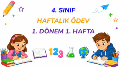 4. Sınıf Haftalık Ödev PDF Çalışması Türkçe Etkinlikleri Türkçe bölümünde